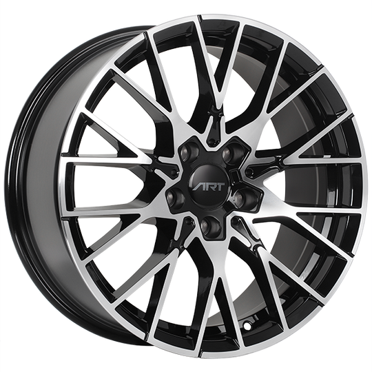 R16618001 - ART Replica 166 18X8 5X120 ET 35mm Gloss Black - Machined Face - ART Replica Wheels Canada