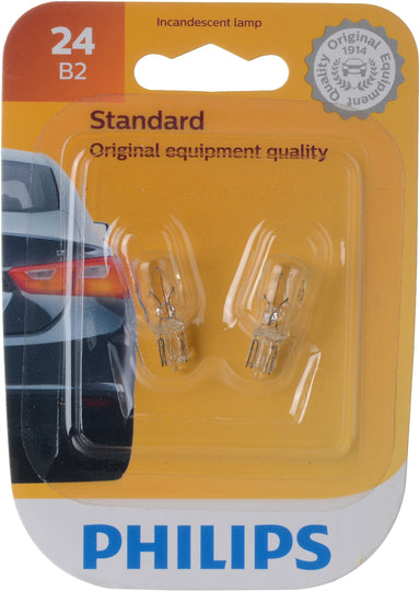 24B2 Philips Standard Miniature 24 - Standard - Twin Blister Pack Philips Bulbs