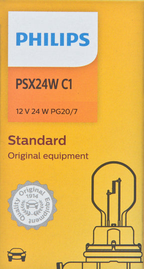 PSX24WC1 Philips HiPerVision Bulb PSX24W - Standard - Single Commercial Pack Philips Bulbs
