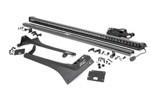 Load image into Gallery viewer, 70065 Jeep 50-inch Straight LED Light Bar Upper Windshield Kit w/ Single-Row Black Series LED (20-22 Gladiator JT, 18-22 Wrangler JL) Rough Country Canada