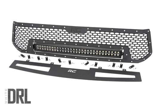 70225 Mesh Grille - 30" Dual Row LED - Black - White DRL - Toyota Tundra (14-17) Rough Country Canada