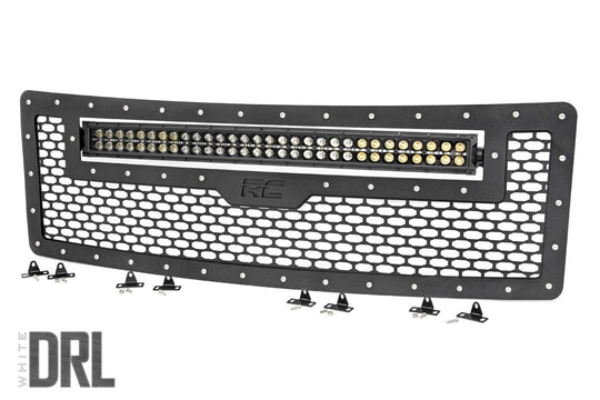 70232 Mesh Grille - 30" Dual Row LED - Black - White DRL - Ford F-150 (09-14) Rough Country Canada