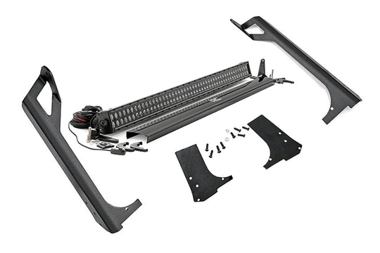 70503BL LED Light - Windshield Mount - 50" Black Dual Row - Jeep Wrangler TJ (97-06) Rough Country Canada