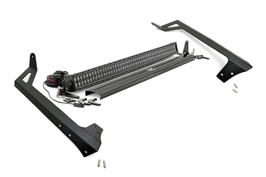 70504BL LED Light - Windshield Mount - 50" Black Dual Row - Jeep Wrangler JK (07-18) Rough Country Canada