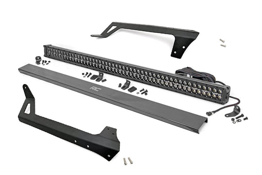 70504BLDRL LED Light - Windshield Mnt - 50" Black Dual Row - White DRL - Jeep Wrangler JK (07-18) Rough Country Canada