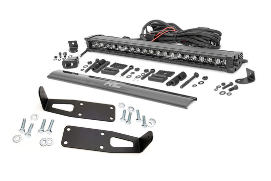 70568BLDRL LED Light - Bumper Mnt - 20" Black Single Row - White DRL - Ram 2500 (10-18) Rough Country Canada