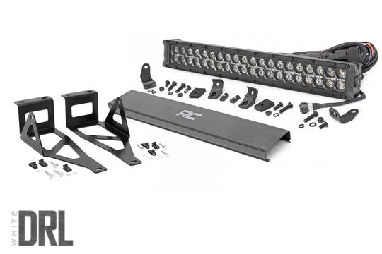 70665DRL LED Light - Bumper Mount - 2" Black Dual Row - White DRL - Ford Super Duty (05-07) Rough Country Canada