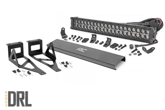 70665DRLA LED Light - Bumper Mount - 2" Black Dual Row - Amber DRL - Ford Super Duty (05-07) Rough Country Canada