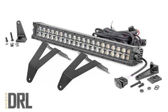 70779DRLA LED Light - Bumper Mount - 20" Black Dual Row- Amber DRL - Ram 1500 (19-23) Rough Country Canada