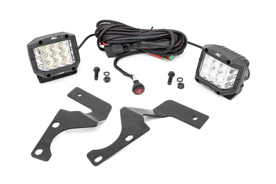 70793 LED Light - Ditch Mount - 3" Chrome Wide Angle Pair Rough Country Canada