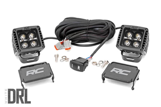 70903BLKDRL Black Series LED Light Pair - 2 Inch - White DRL Rough Country Canada