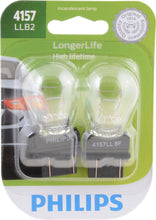 Load image into Gallery viewer, 4157LLB2 Philips LongerLife Miniature 4157LL - LongerLife - Twin Blister Pack Philips Bulbs