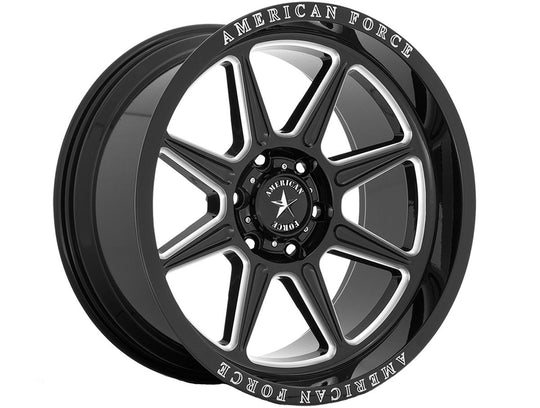 AFTH6F94D22-5-20 - American Force AFW Brute 22X11 8X165.1 0mm Gloss Black Mill-Mach - American Force Wheels Canada