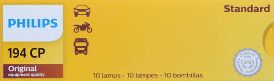 194CP Philips Standard Miniature 194 - Standard - Multiple Commercial 10-Pack Philips Bulbs