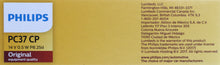 Load image into Gallery viewer, PC37CP Philips Standard Miniature PC37 - Standard - Multiple Commercial 10-Pack Philips Bulbs