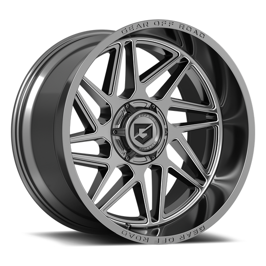 761AM-2096818 - Gear Off-Road 761AM Ratio 20X9 6X135 / 6X139.7 18mm Milled Gray - Gear Off-Road Wheels Canada