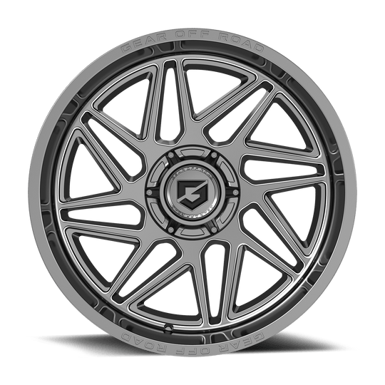 761AM-2106819 - Gear Off-Road 761AM Ratio 20X10 6X139.7 / 6X135 -19mm Milled Gray - Gear Off-Road Wheels Canada