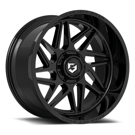 761B-7906800 - Gear Off-Road 761B Ratio 17X9 6X135 / 6X139.7 0mm Gloss Black - Gear Off-Road Wheels Canada