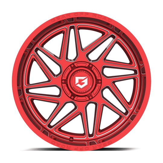 761RM-2226844 - Gear Off-Road 761RM Ratio 22X12 6X135 / 6X139.7 -44mm Milled Red - Gear Off-Road Wheels Canada