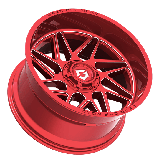 761RM-2106819 - Gear Off-Road 761RM Ratio 20X10 6X139.7 / 6X135 -19mm Milled Red - Gear Off-Road Wheels Canada