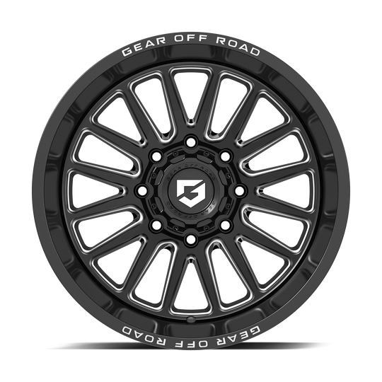 764BM-2120844 - Gear Off-Road 764BM Leverage 20X12 5X135 / 5X127 -44mm Gloss Black Milled - Gear Off-Road Wheels Canada