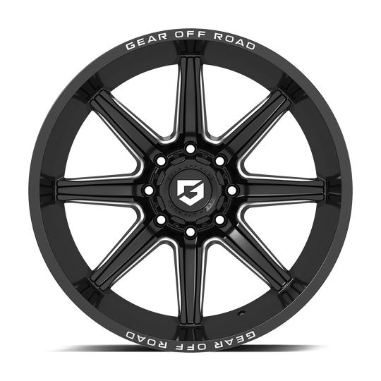 765BM-2106819 - Gear Off-Road 765BM Ridge 20X10 6X135 / 6X139.7 -19mm Gloss Black Milled - Gear Off-Road Wheels Canada