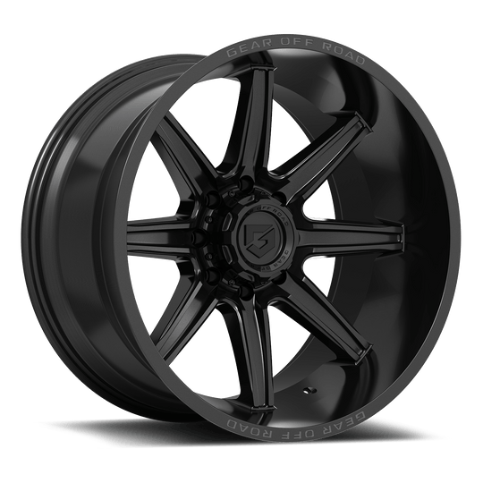 765B-8900510 - Gear Off-Road 765B Ridge 18X9 5X127 / 5X114.3 10mm Gloss Black - Gear Off-Road Wheels Canada