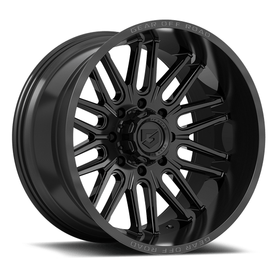 766B-2126844 - Gear Off-Road 766B Lumen 20X12 6X139.7 / 6X135 -44mm Gloss Black - Gear Off-Road Wheels Canada