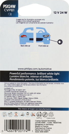 PSX24WCVPB1 Philips CrystalVision platinum Foglight PSX24W - CrystalVision Platinum - Single Blister Pack Philips Bulbs