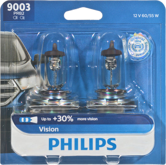 9003PRB2 Philips Vision Headlight 9003 - Vision - Twin Blister Pack Philips Bulbs