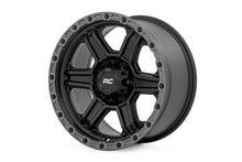 Charger l'image dans la galerie, 79170912B - Rough Country 79 Series 17X8.5 6X139.7 0mm Semi Gloss Black with Gunmetal Ring - Rough Country Wheels Canada