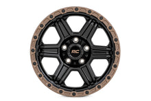 Load image into Gallery viewer, 79181218 - Rough Country 79 Series 18X9 5X127 -12mm Semi Gloss Black with Bronze Ring - Rough Country Wheels Canada
