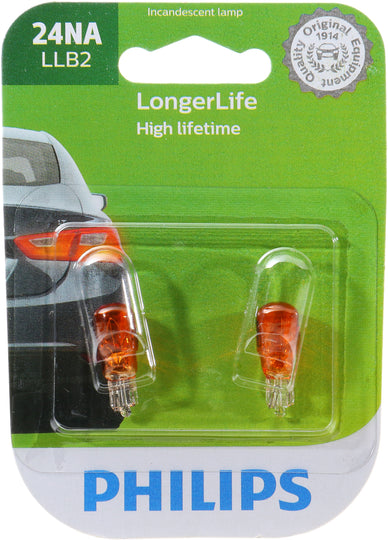 24NALLB2 Philips LongerLife Miniature 24NALL - LongerLife - Twin Blister Pack Philips Bulbs