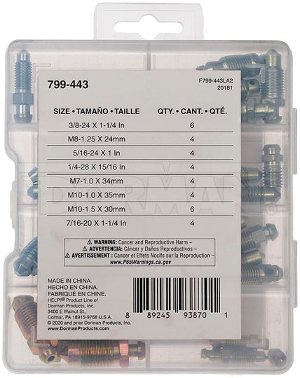 799-443 Brake Bleeder Screw Set Dorman - HELP Canada