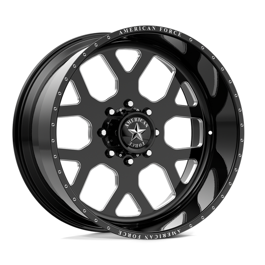 AFTJ98D22-11-20 - American Force AFW Shield 22X12 8X165.1 -40mm Flat Black Mill-Mach - American Force Wheels Canada