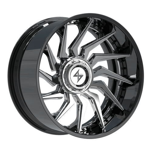 SBFX43221261442 - Sentali Barrel Forged BFX4 22X12 6X135 / 6X139.7 -44mm Gloss Black Lip / Chrome Centre - Sentali Barrel Forged Wheels Canada