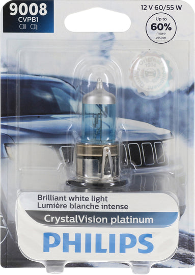 9008CVPB1 Philips CrystalVision platinum Headlight 9008 - CrystalVision Platinum - Single Blister Pack Philips Bulbs
