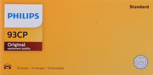 93CP Philips Standard Miniature 93 - Standard - Multiple Commercial 10-Pack Philips Bulbs