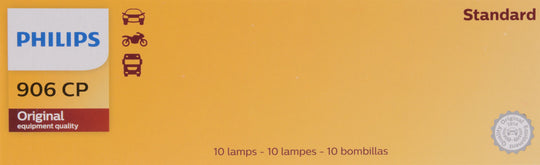 906CP Philips Standard Miniature 906 - Standard - Multiple Commercial 10-Pack Philips Bulbs