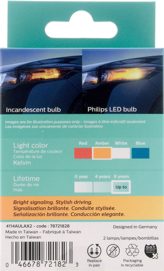 4114ALED Philips Ultinon LED 4114ALED - Ultinon LED - Amber Philips Bulbs
