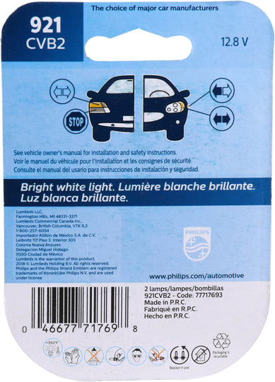 921CVB2 Philips CrystalVision ultra miniature 921 - CrystalVision Ultra - Twin Blister Pack Philips Bulbs