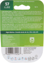 Load image into Gallery viewer, 57LLB2 Philips LongerLife Miniature 57LL - LongerLife - Twin Blister Pack Philips Bulbs