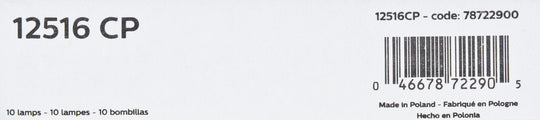 12516CP Philips Standard Minature 12516 - Standard - Multiple Commercial 10-Pack Philips Bulbs