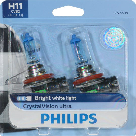 H11CVB2 Philips CrystalVision ultra Headlight H11 - CrystalVision Ultra - Twin Blister Pack Philips Bulbs