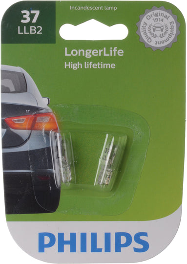 37LLB2 Philips LongerLife Miniature 37LL - LongerLife - Twin Blister Pack Philips Bulbs