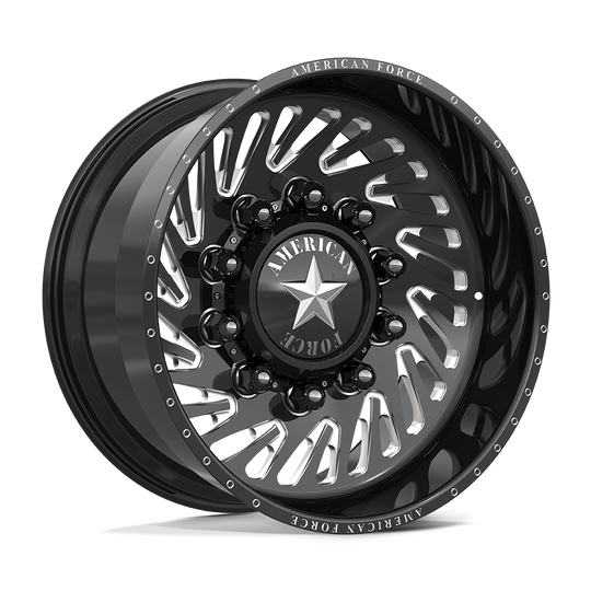 AFTQ7G92D22-5-20 - American Force AFW Thrust 26X14 8X165.1 -90mm Gloss Black Mill-Mach - American Force Wheels Canada