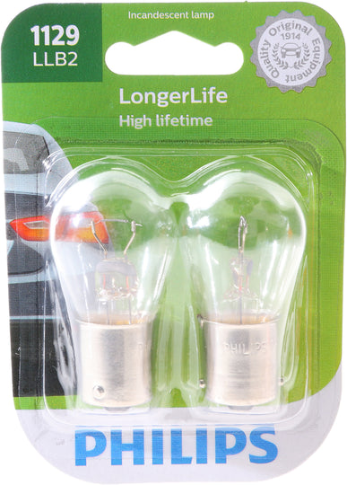 1129LLB2 Philips LongerLife Miniature 1129LL - LongerLife - Twin Blister Pack Philips Bulbs