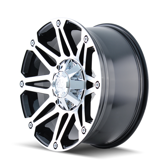 8010-7873B - Mayhem Riot 17X8 5X127 /  ET 10mm Black and Machined - Mayhem Wheels Canada