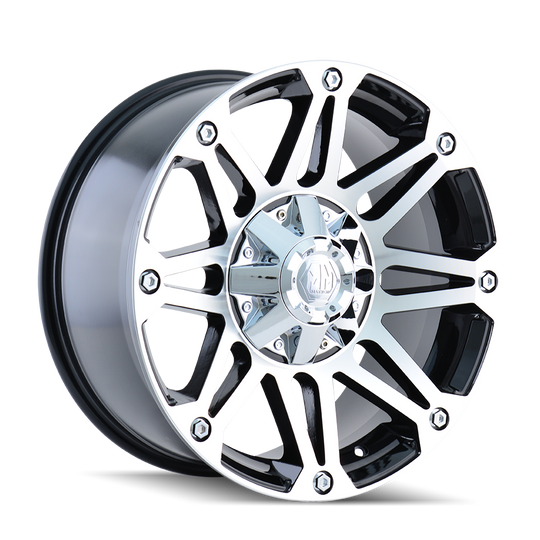 8010-7873B - Mayhem Riot 17X8 5X127 /  ET 10mm Black and Machined - Mayhem Wheels Canada