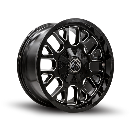 802AD-2212X-44 - Thret Offroad 802 Attitude 22X12 8X180 -44mm Gloss Black Milled - Thret Offroad Wheels Canada
